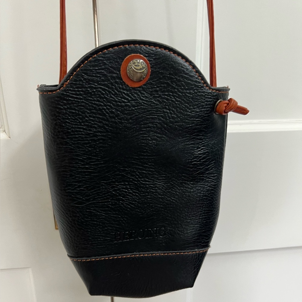 HEROING designer small black and brown faux leather purse- never used - Picture 3 of 5